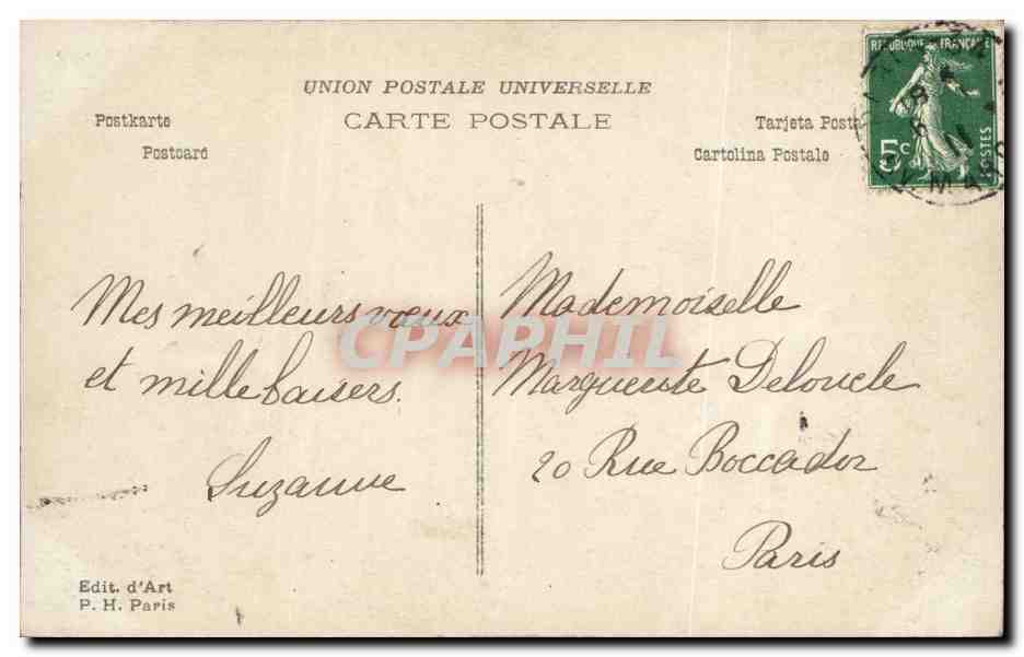 CPA FAntaisie Enfants Bonne annee — Rückseite