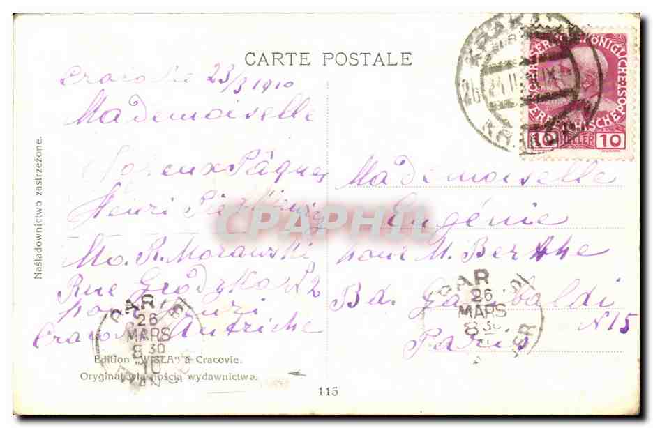 CPA FAntaisie Femme Apres la premiere consecration  — Rückseite