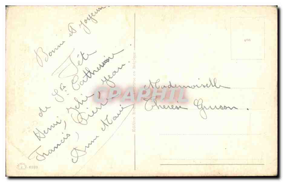 CPA FAntaisie Fleurs Bonne fete — Verso