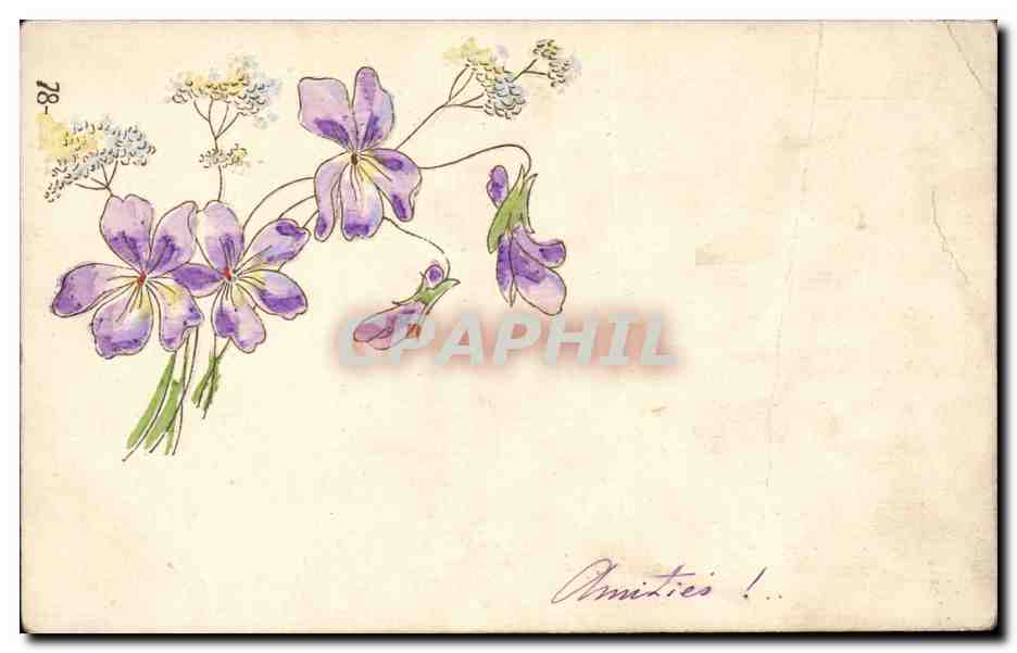 CPA FAntaisie Fleurs (relief)