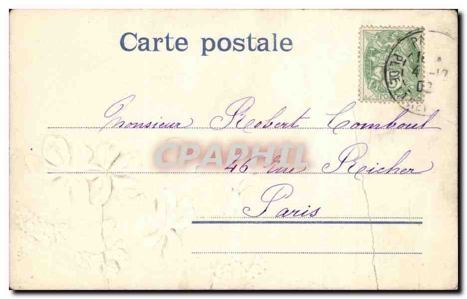 CPA FAntaisie Fleurs (relief) — Verso