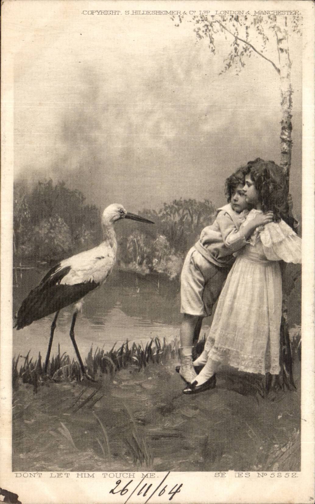 CPA FAntaisie Enfants Cigogne