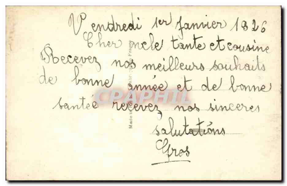 CPA Fleurs Heureuse annee Rose — Verso