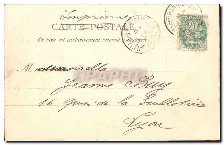 CPA Lourdes Basilique et pont neuf — Verso