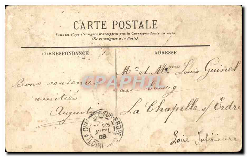Antike Ansichtskarte Paris Place de la Concorde — Rückseite