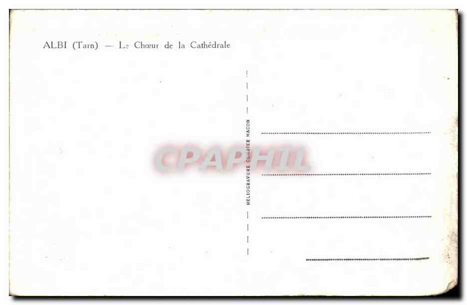 CPA Albi Le choeur de la cathedrale — Rückseite