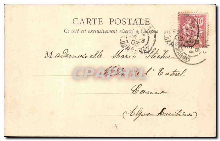 Paris CPA Boulevard de la Madeleine — Verso