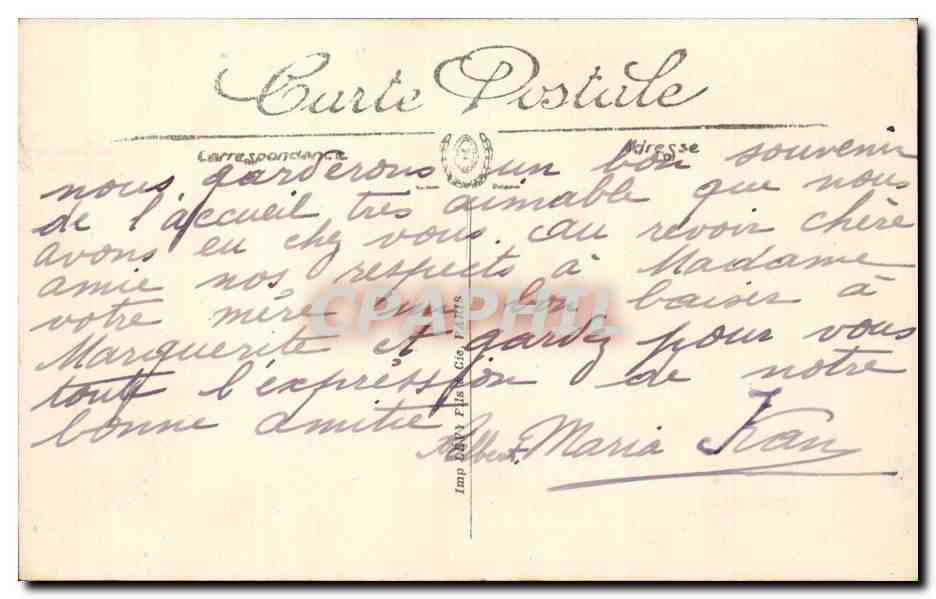 Paris CPA Avenue de l'opera prise du grand hotel du Louvre — Rückseite