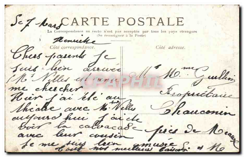 Paris CPA La Bourse — Rückseite