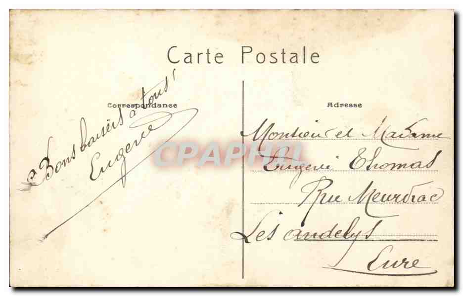 Paris (XIVe arr.) — Un Bonjour de la Fête du Lion de Belfort — datée 4 octobre 1911 — Verso