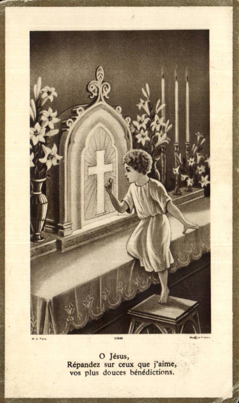 Image pieuse Serge Sabatier 1er juin 1935 St Joseph des Epinettes