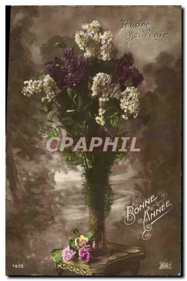 CPA Fantaisie Fleurs Bonne annee
