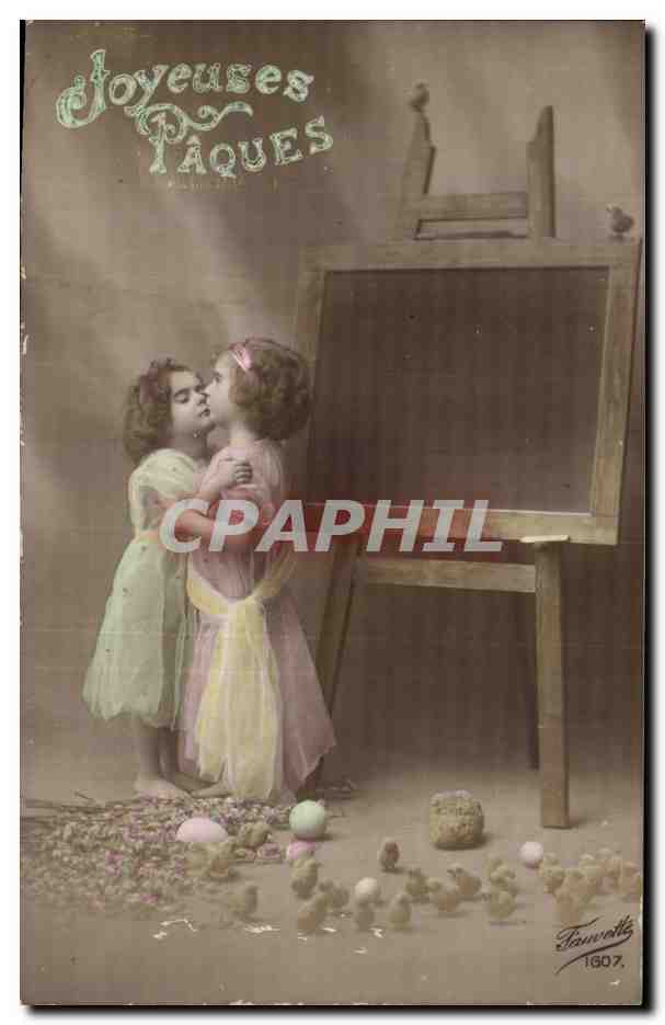 CPA Fantaisie Enfants Paques Easter