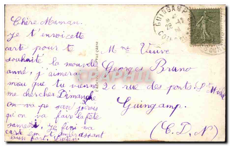 CPA Fantaisie Enfant Bonne annee — Rückseite