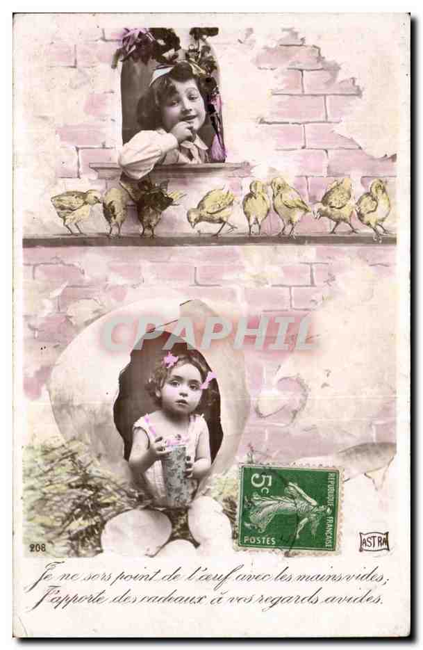 CPA Fantaisie Enfant Poussins