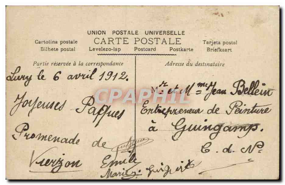 CPA Fantaisie Enfant Poussins — Verso