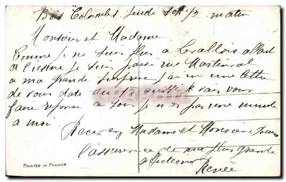 CPA Fantaisie Fleurs — Rückseite