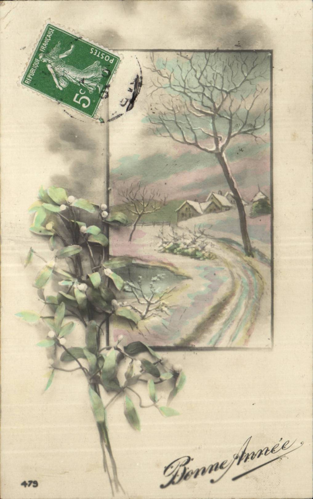 CPA Fantaisie Paysage dans la neige