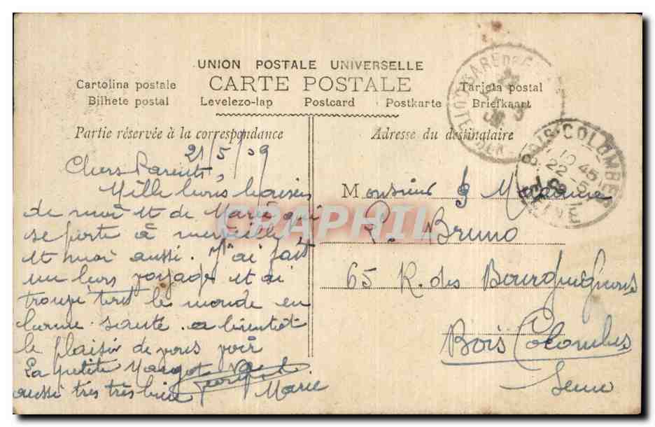 CPA Fantaisie Enfant Bebe — Rückseite