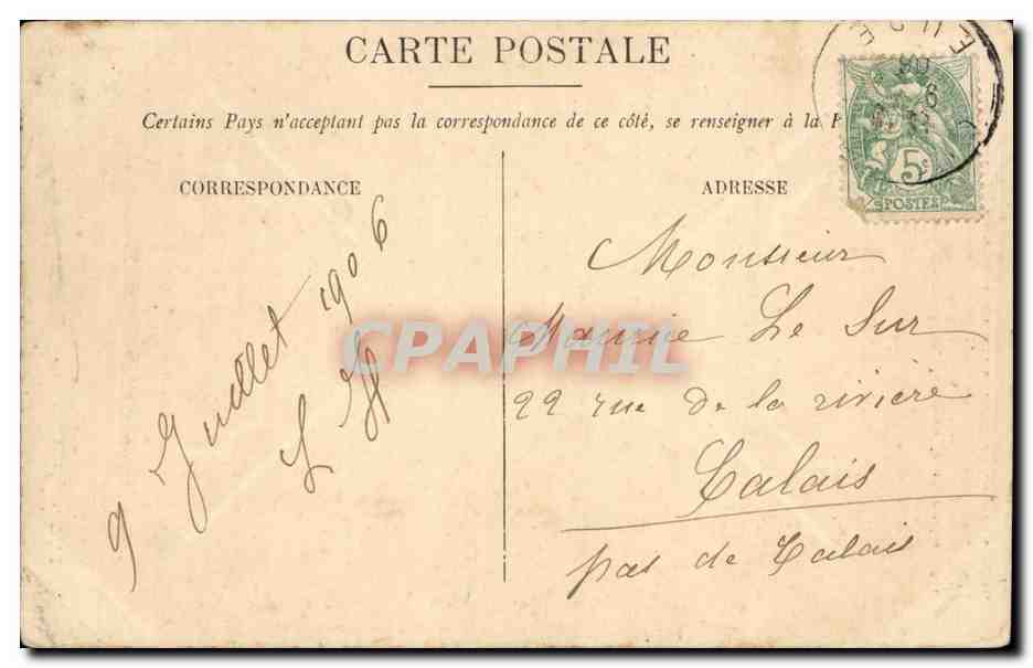 CPA Rouen Statue de Pierre Corneille — Verso