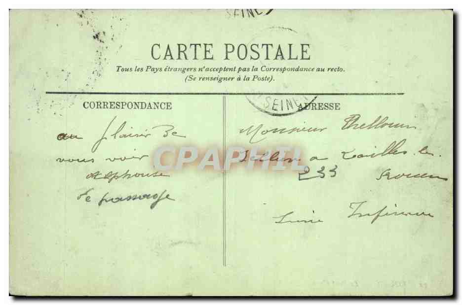 CPA Rouen Le pont Corneille — Verso