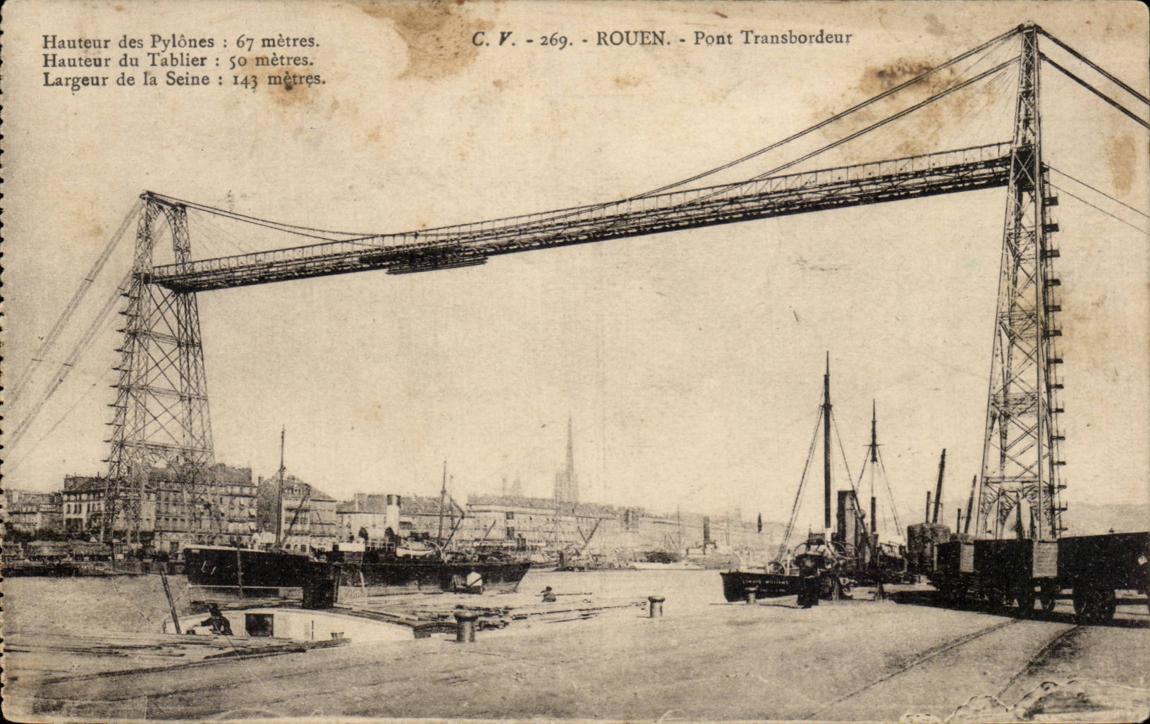 CPA Rouen Pont transbordeur