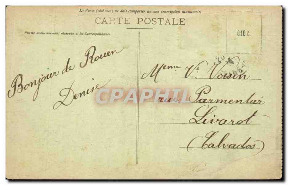 CPA Rouen Pont transbordeur — Verso