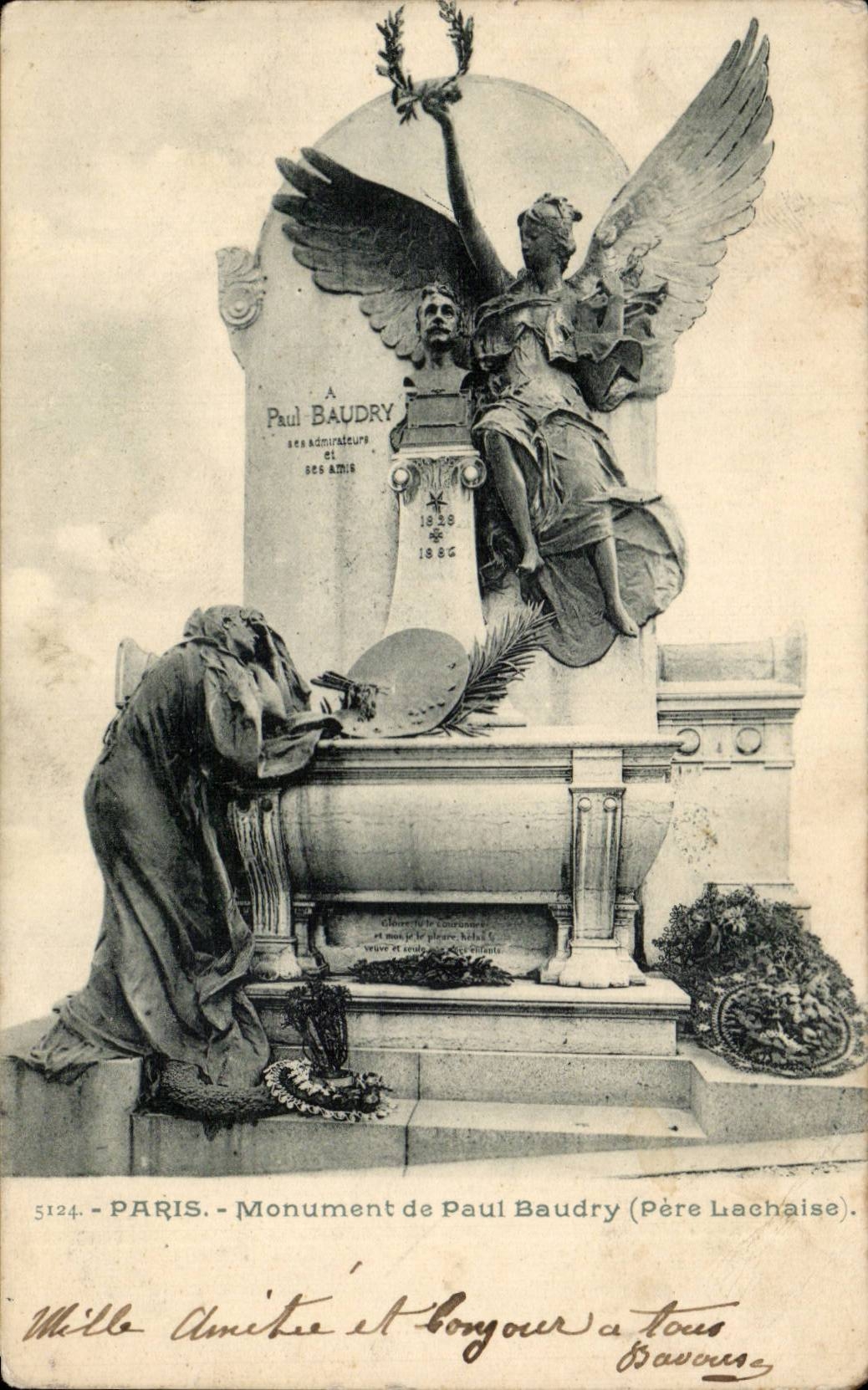 Paris CPA Monument de Paul Baudry (Pere Lachaise) 