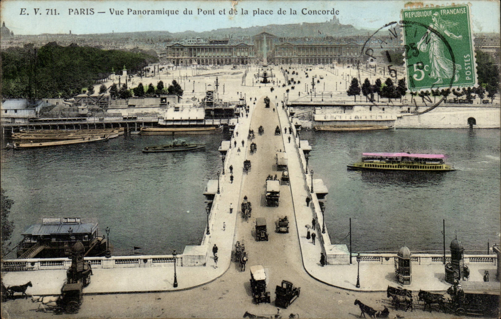 Paris CPA Vue panoramique du pont et de la place de la Concorde