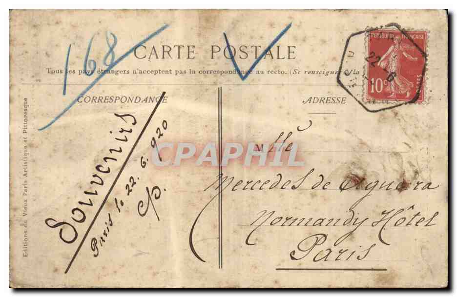 Paris CPA Musee des Arts Decoratifs  — Verso
