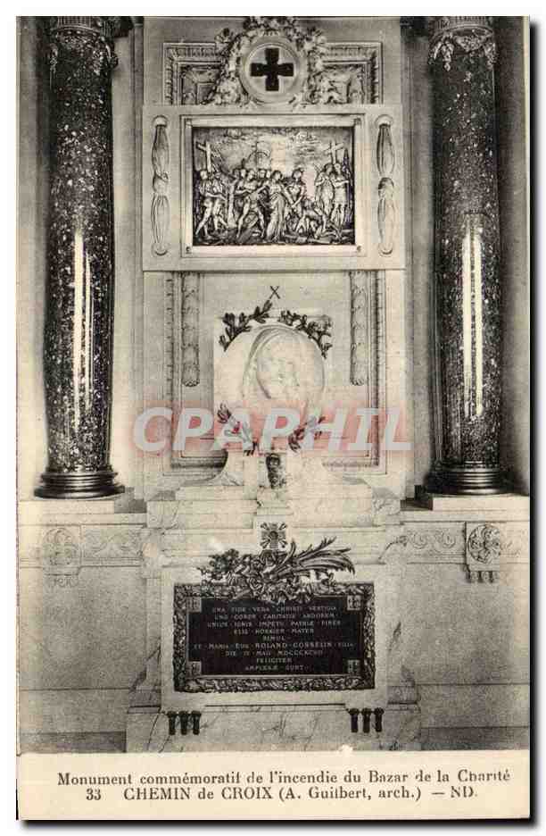 Paris CPA Monument comemoratif du bazar de la charite Chemin de CRoix