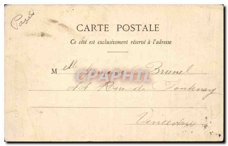 Paris CPA Tour de Jean Sans peur — Rückseite