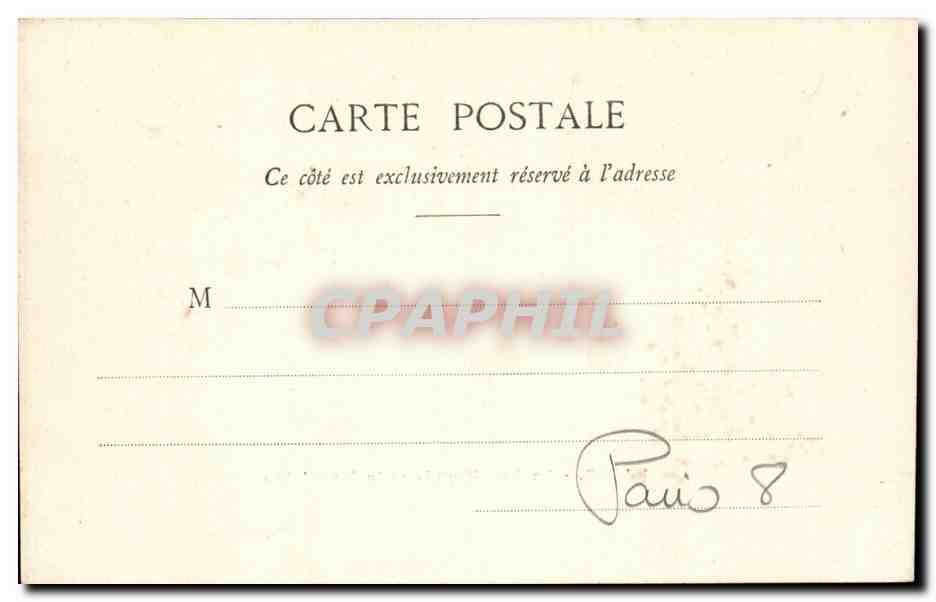 Paris CPA Rue Royale et la Madeleine — Verso