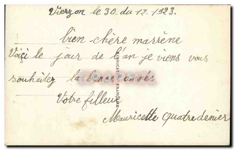 CPA Fantaisie Enfant Bonne annee — Verso