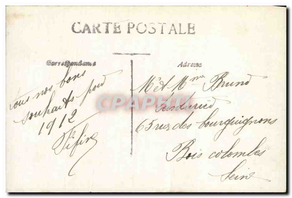 CPA Fantaisie Femme Heureuse annee — Verso