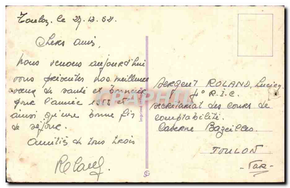 CPA Fantaisie Fleurs Bonne annee — Rückseite