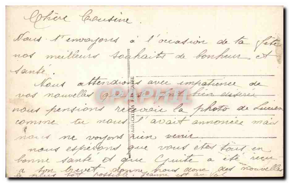 CPA Fantaisie Fleurs Bonne fete — Verso