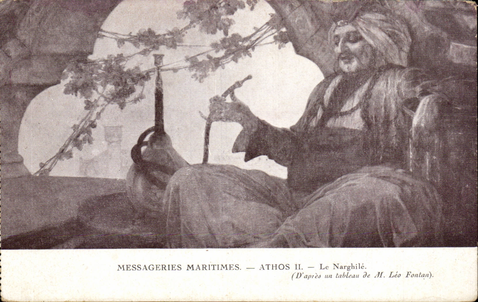 CPA Fantaisie Messageries maritimes Athos II Le Narghile