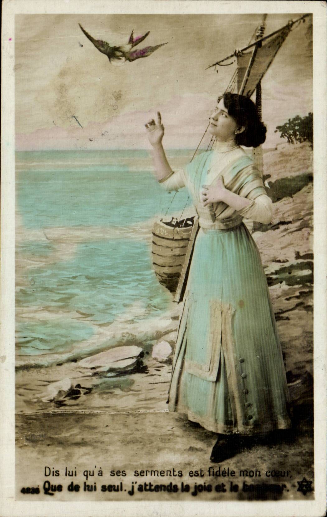 Femme à la plage — poème amoureux — éditeur non identifié