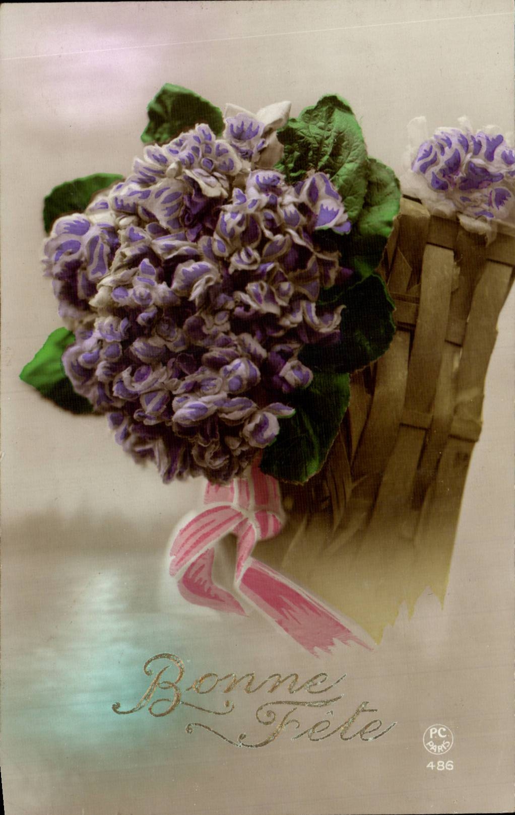 CPA Fantaisie Fleurs Bonne fete