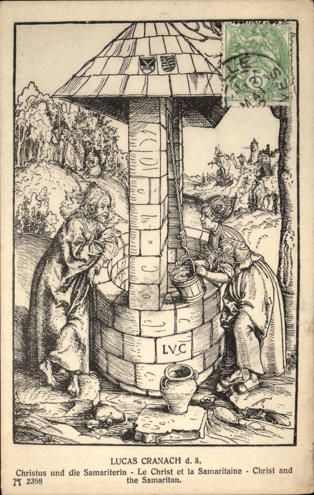 CPA Fantaisie Lucas Cranach Le Christ et la Samaritaine