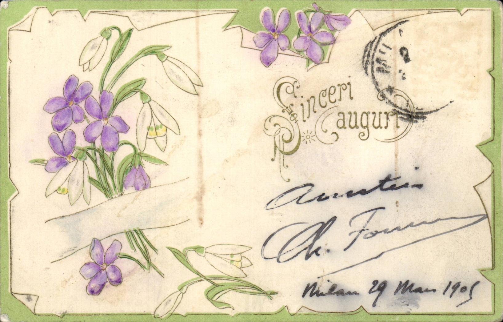 CPA Fantaisie Fleurs ( Italie Italia )
