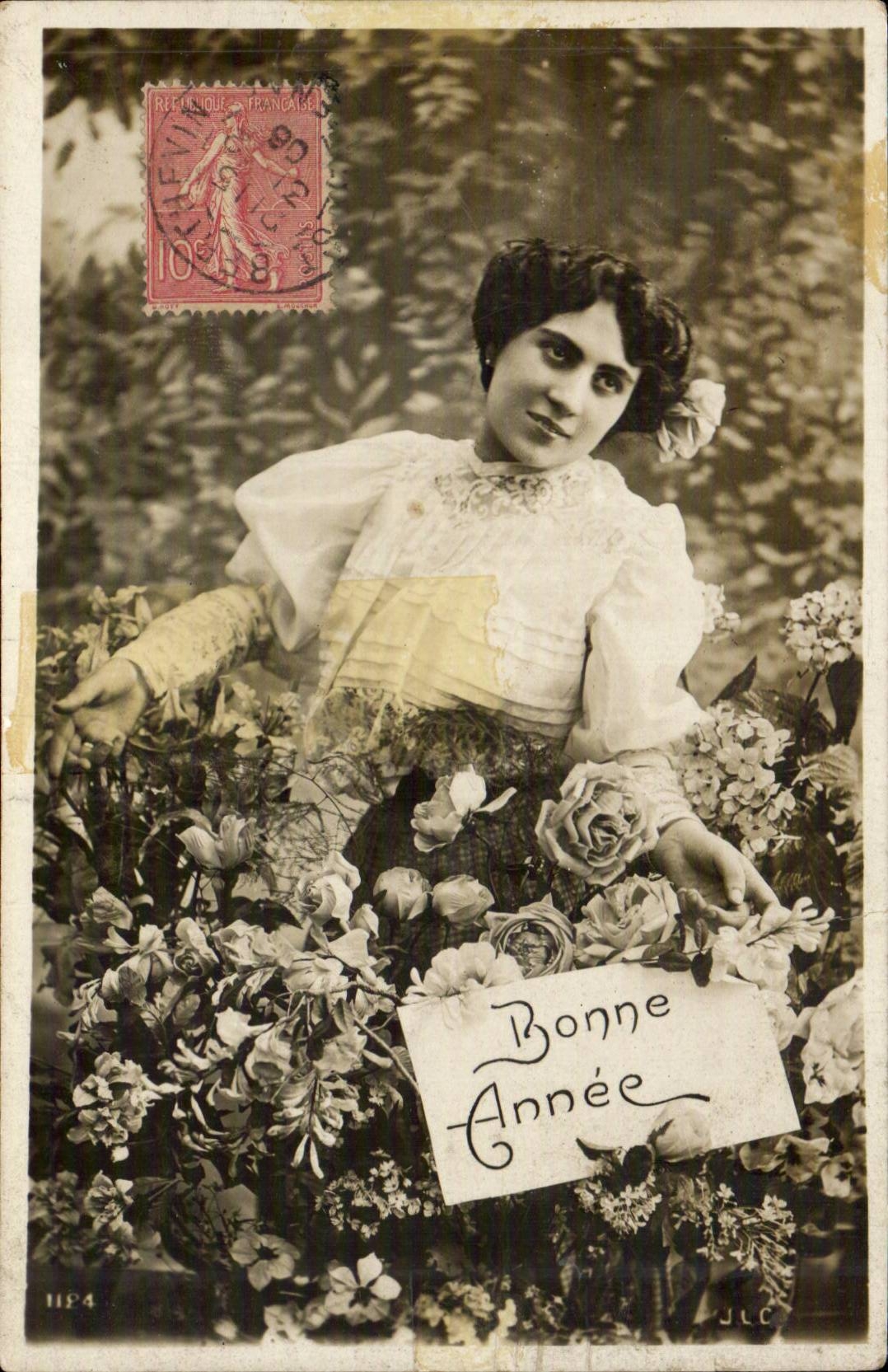 Femme en fleurs — Bonne Année — JLC, série HIP4