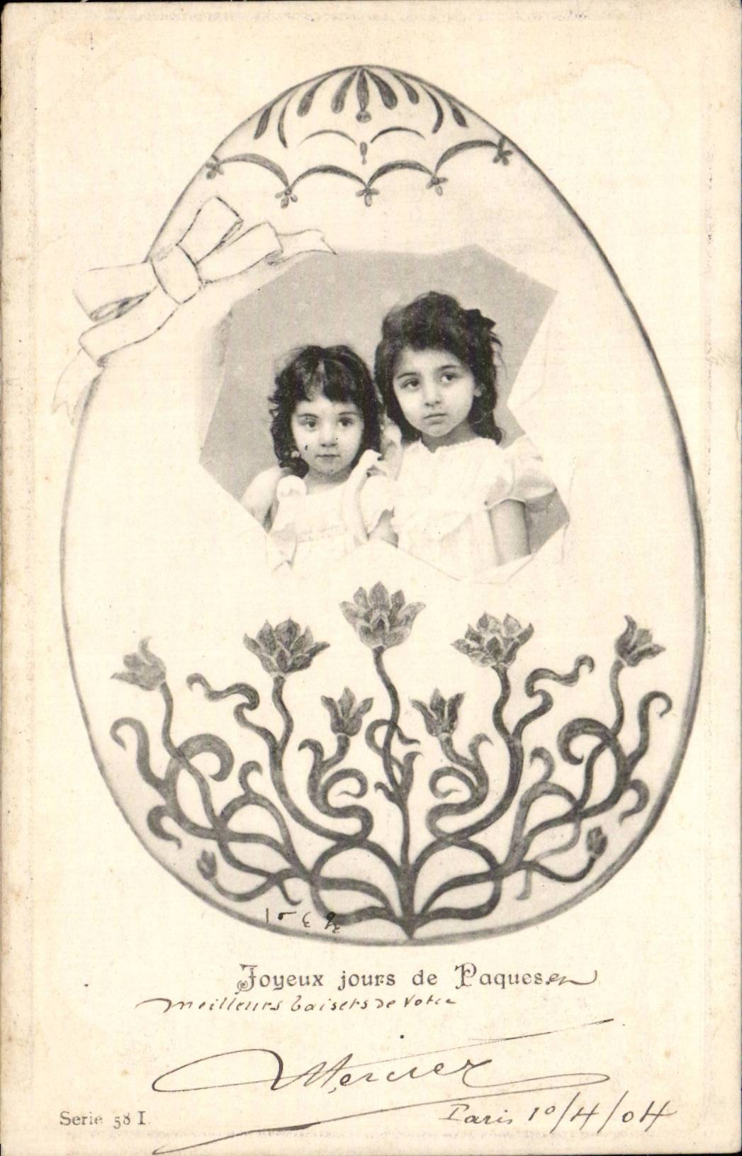 CPA Fantaisie Enfants Joyeux jours de Paques Easter