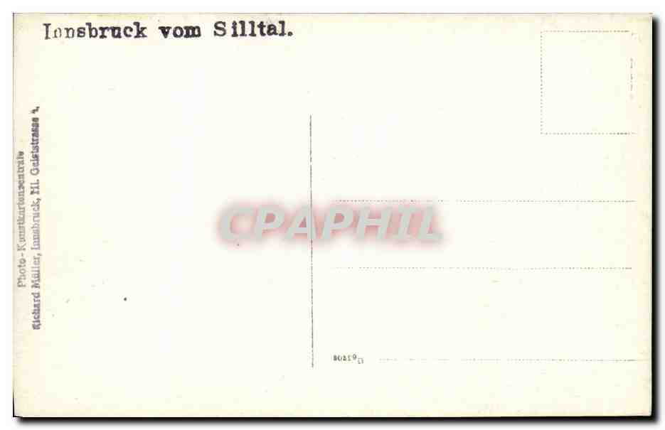 CPA Autriche Innsbruck vom Silltal — Rückseite