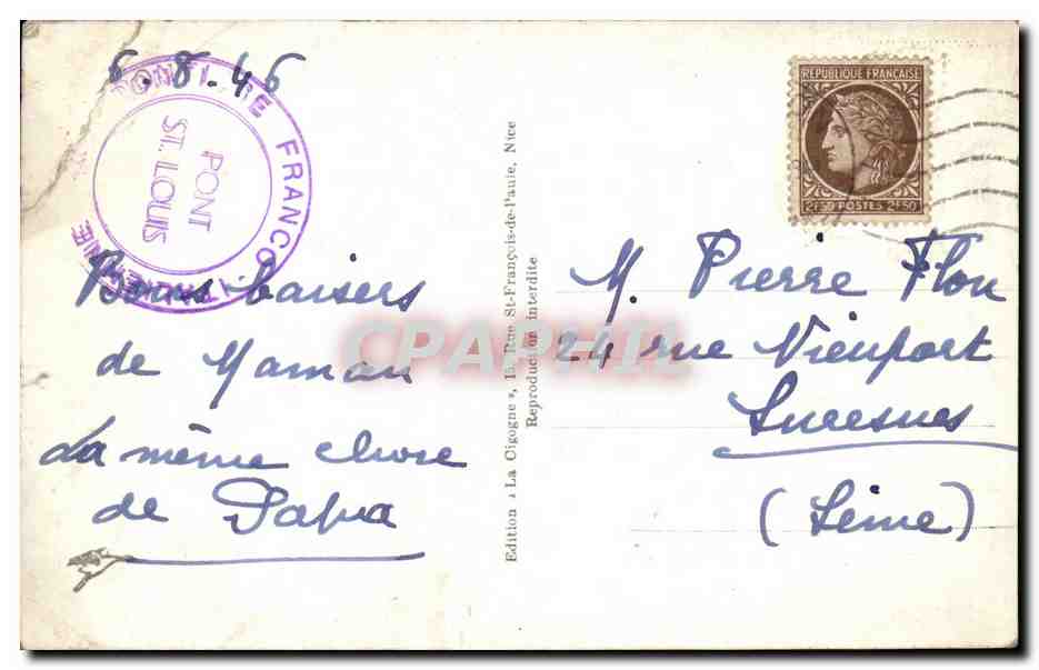 CPM GRimaldi Burrone di San Luigi Frontiera franco italiana — Back