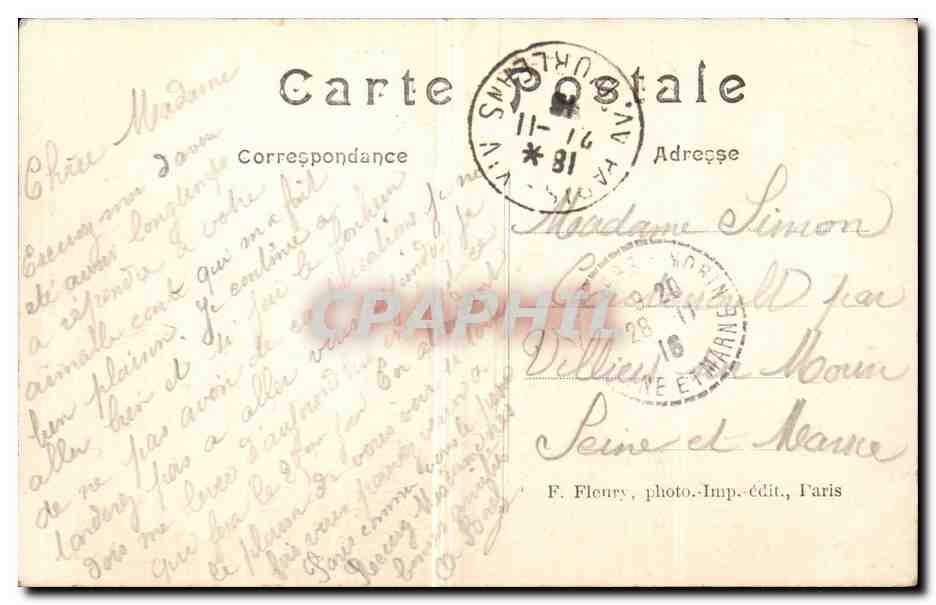Paris - 14 - Hopital Saint Joseph - La Chapelle - CPA  — Verso