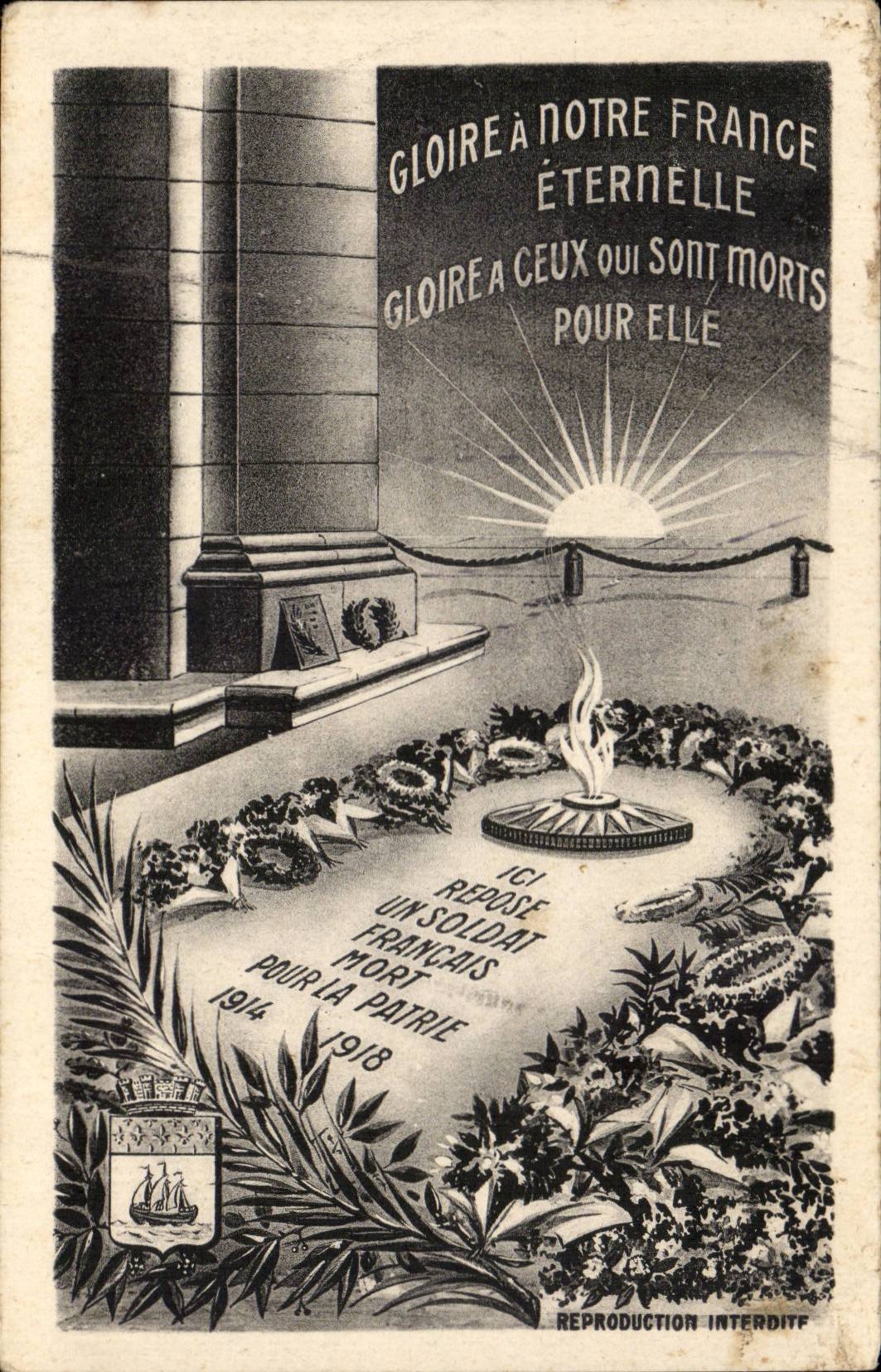 Paris - 8 - Tombeau de Soldat Inconnu - Illustration - Gloire a Notre France Eternelle - CPA 
