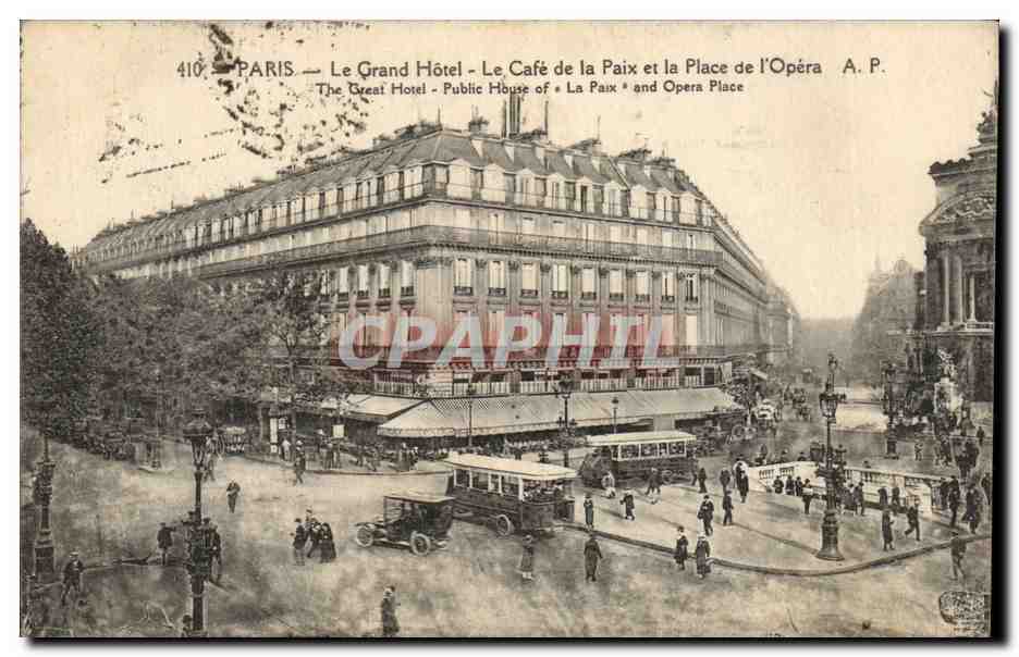 Paris - 9 - Le Grand Hotel - Le Cafe de la Paix et la Place de l'Opera - CPA 