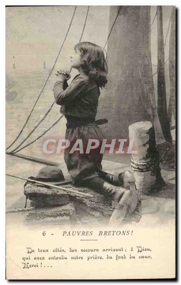 Fantaisie - Enfant - Pauvre Bretons - Voilier - Sailboat Pauvres bretons - CPA 